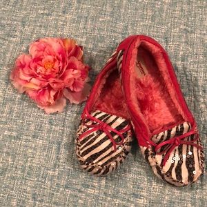 Arizona Pink Zebra Print House Slippers